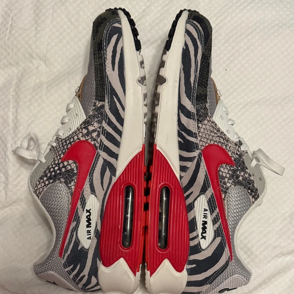 Nike Air Max 90 tunnel walk animal instinct print Red zebra - Picture 1 of 14